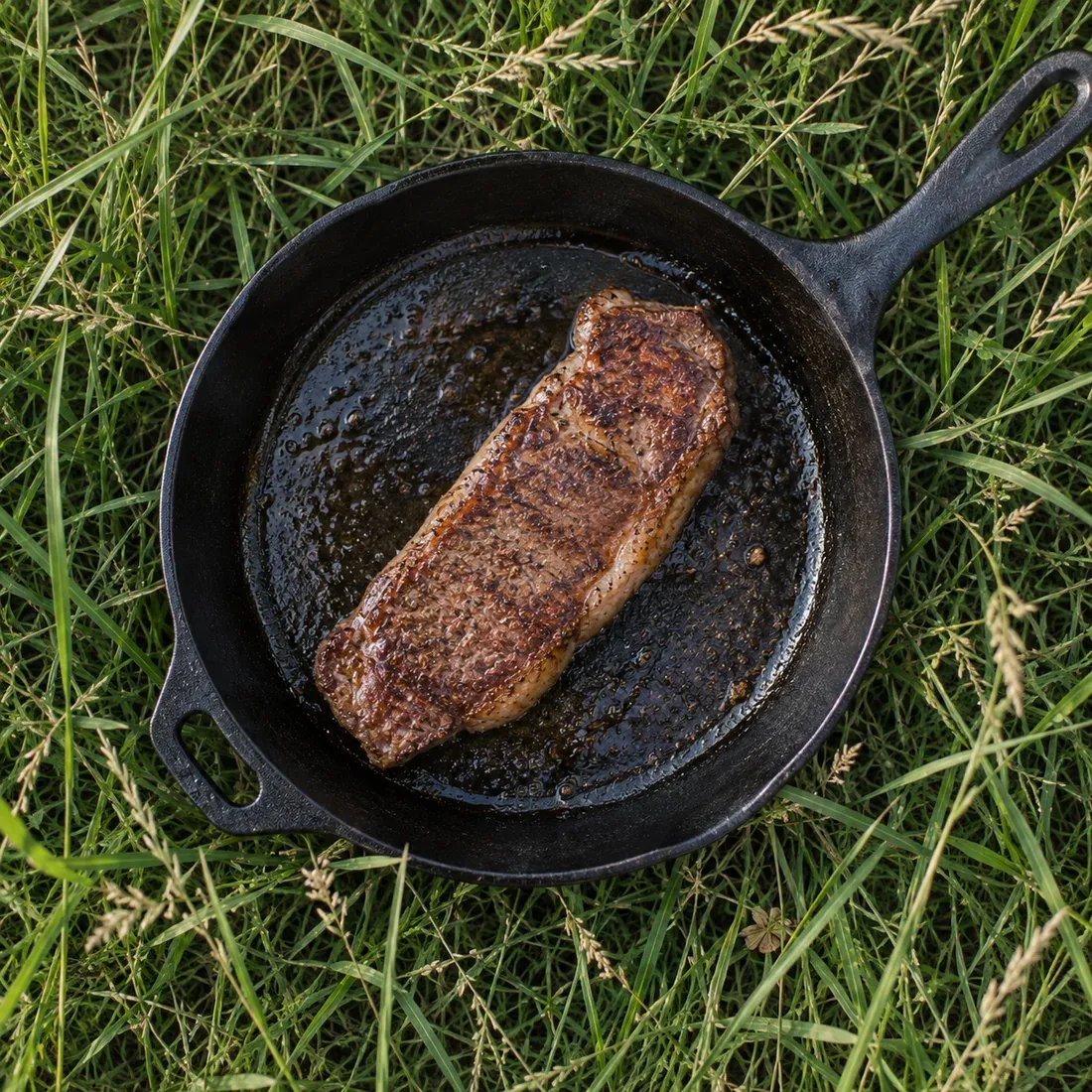 Grass-finished beef in the display case